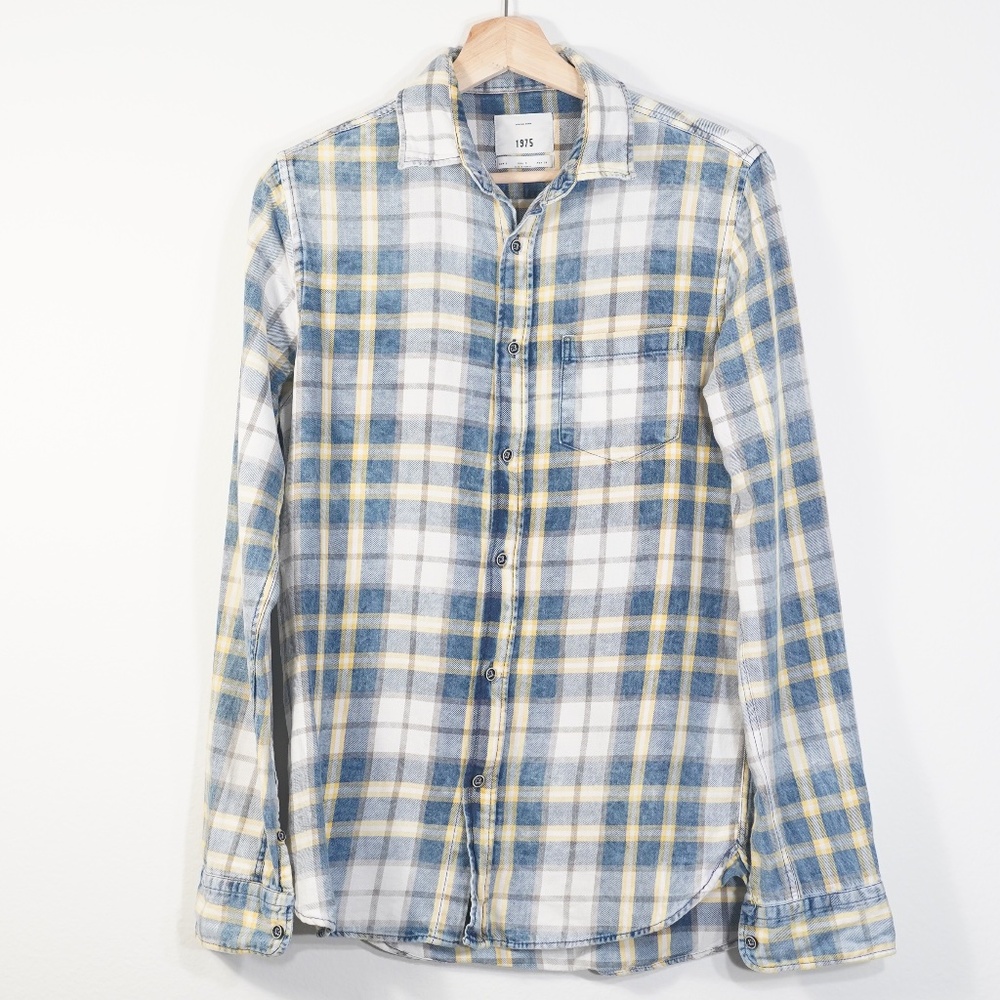 Zara Yellow and Blue Plaid Shirt